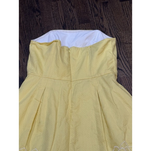 Lilly Pulitzer Yellow Blossom Dress Pineapple Juice strapless floral lined zip - Picture 6 of 12